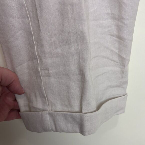 J. JILL Linen Stretch Wide Leg Pants Flat Front Pull On Beige Tan Petite PXL - Picture 3 of 6